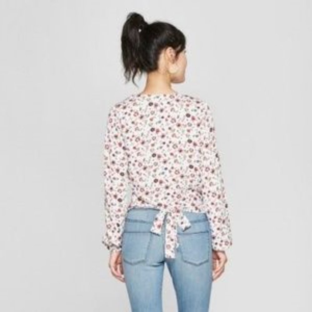 JUNK FOOD Floral Print Long Sleeve Wrap Top (XXL) - Picture 2 of 6